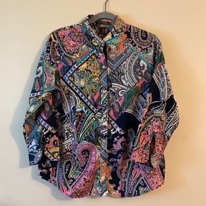 Lauren Ralph Lauren size L top shirt multi color